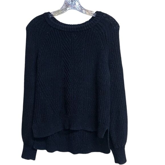 467. Madewell black knit scoop neck long sleeve sweater size small - Picture 1 of 5